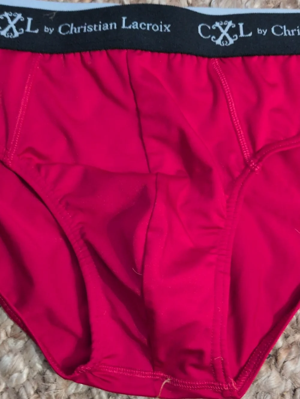 CXL BY CHRISTIAN LACROIX RED STRETCH BRIEF CONTOUR POUCH LARGE NWOB